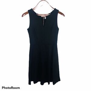 Amanda Uprichard Black V-neck Fit Flare Dress Large L